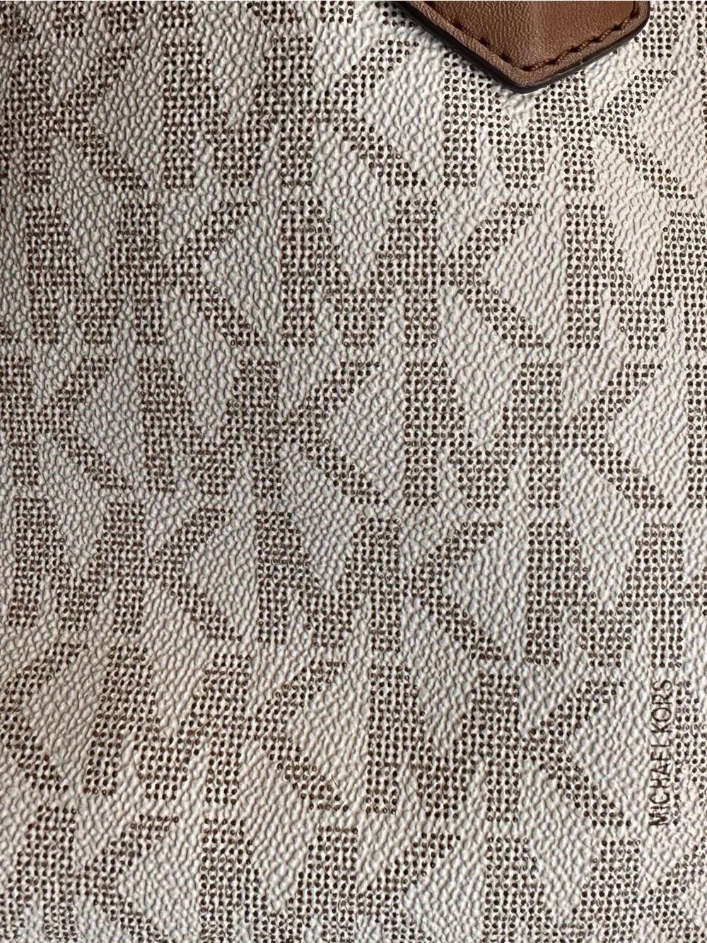 Michael Kors Cream & Brown MK Signature Tote